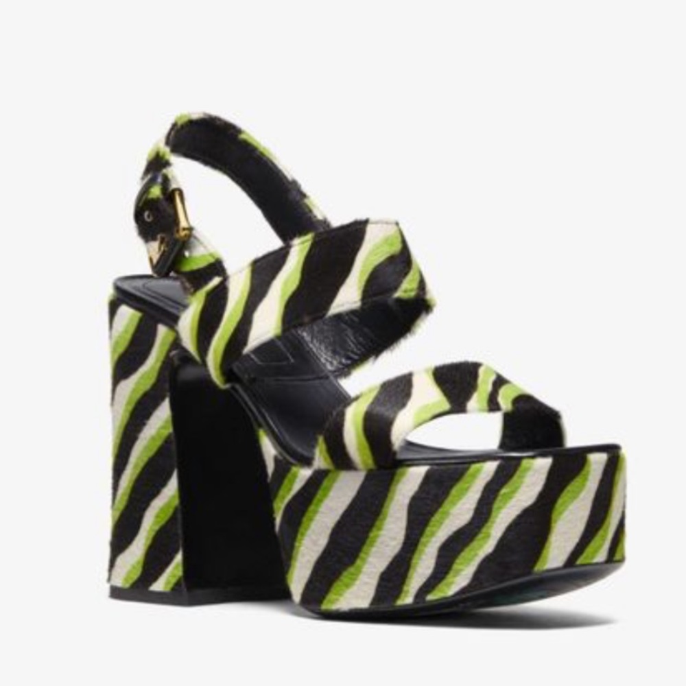 Michael Kors Collection Printed Calf Hair Block Heel Platform